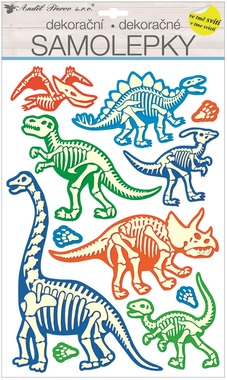 Samolepky na zeď svítící ve tmě Dino 41 x 25 cm