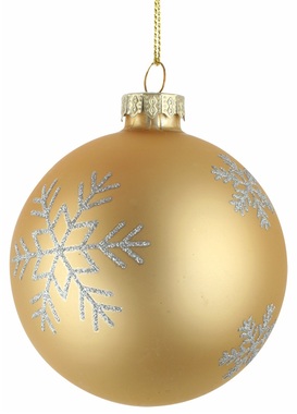 Sada skleněných baněk Vločky, 8 cm, 4 ks