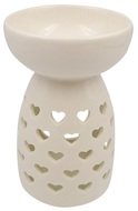 19529 Aromalampa porcelánová bílá se srdíčky 14 cm -1