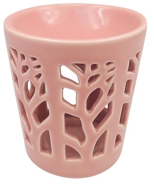 Aromalampa růžová porcelánová Stromy 10,5 x 12 cm