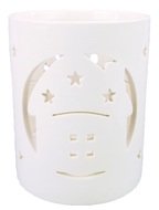 Svícen bílý porcelánový Domeček 10,5 x 13 cm