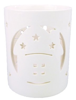 Svícen bílý porcelánový Domeček 10,5 x 13 cm