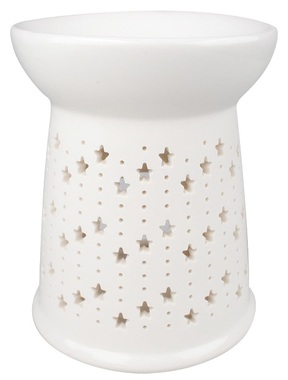 Aromalampa bílá porcelánová Hvězdičky 10 x 13 cm