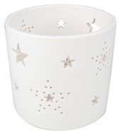 Svícen bílý porcelánový Hvězdy 10,5 x 10,5 cm