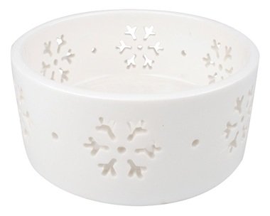 Svícen porcelánový vločky 10,5 x 5 cm