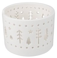 Svícen bílý porcelánový Les 10 x 7,5 cm