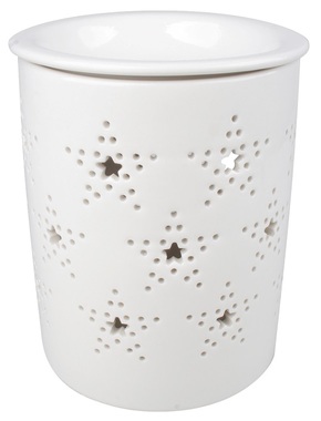 Aromalampa bílá porcelánová Hvězdy 10 x 13,5 cm