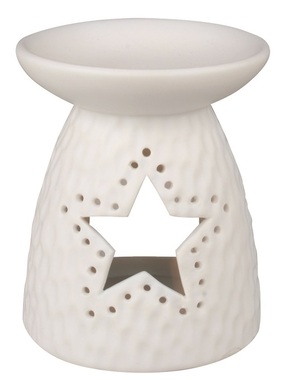 Aromalampa bílá porcelánová s Hvězdou 10 x 13 cm