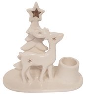 19620 Svícen s jelenem porcelánový 12 x 11 x 6 cm, na svíčku 2,2 cm-1