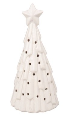 Zimní strom porcelánový s LED 8 x 16,5 x 6 cm