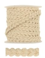 Dekorační krajkový cop, krémový, 0,5 cm x 2 m