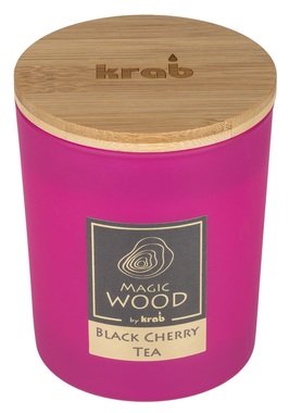 Svíčka MAGIC WOOD s dřevěným knotem - BLACK CHERRY TEA 300g 