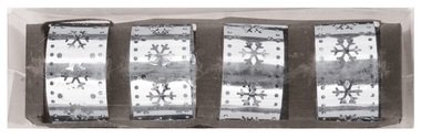 Kroužky na ubrousky kovové stříbrné 4,5 cm, 4 ks 