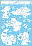 Okenní fólie – Andílci s hvězdou a věncem