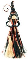 Čarodějnice s černooranžovou sukní 25cm