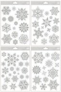 Okenní fólie lesklé stříbrné Vločky 20 × 30 cm