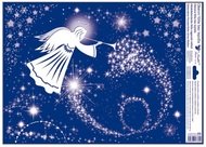 Okenní fólie – Letící andílek s trubkou