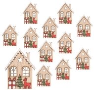 30080 Domky s jelenem dřevěn&eacute; s lep&iacute;kem 2,5 x 3,5 x 0,3 cm, 12 ks v s&aacute;čku-1