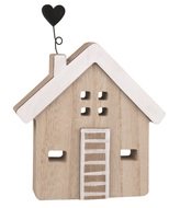 31505 Dekorace Domek s kovov&yacute;m srdcem dřevěn&yacute; na postaven&iacute; 13 x 15 x 2 cm-1