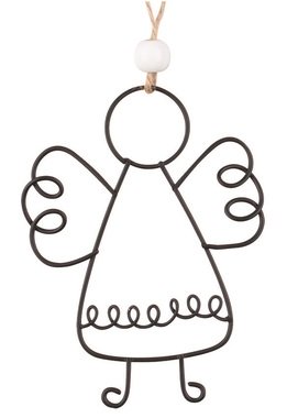 Anděl kovový na zavěšení 8 x 11 x 0,3 cm