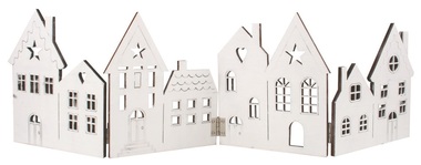 Dřevěné leporelo městečko na postavení bílé 44 x 12,5 x 0,5 cm