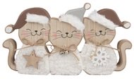 31547 Kočky v hnědých čepicích dřevěné na postavení 25 x 14 x 2,5 cm-1