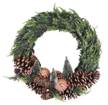 Věnec se šiškami o 40 x 8 cm + dekorace