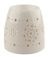 Aromalampa bílá porcelánová s Vločkami 11 x 11 cm
