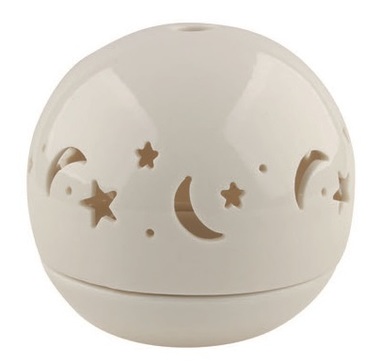 Svícen bílý porcelánový Hvězdná obloha 9,5 x 9 cm