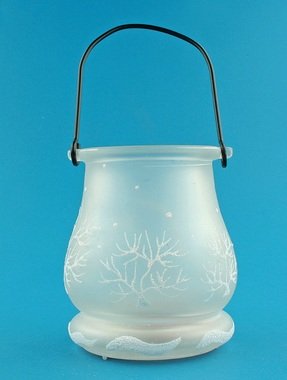 Lucerna skleněná s LED světlem 9,5 cm 