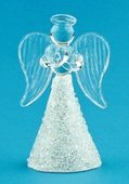 Anděl skleněný na postavení úzký 6 cm 