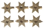 4076 Hvězda zlat&aacute; na klipu 4 cm, 6 ks-1