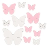 4293 Mot&yacute;li b&iacute;lořůžov&iacute; velikost 2,5 - 4,5 cm, 12 ks v s&aacute;čku-1