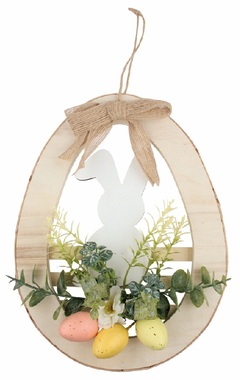 Vejce s dekorem dřevěné 21 x 28 x 4 cm na zavěšení