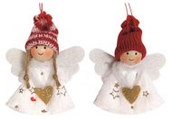 4587 Anděl b&iacute;ločerven&yacute; na zavě&scaron;en&iacute; 9,5 cm-1