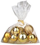 Baňky plast zlaté mix povrchů a velikostí 20 ks