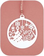 4883 Koule dřevěn&aacute; b&iacute;l&aacute; se stromem a vločkami na pově&scaron;en&iacute; 12 cm -1