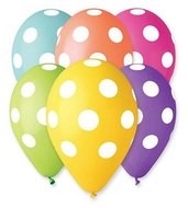 50314 Bal&oacute;nky s potiskem punt&iacute;ky, 30 cm, 5 ks v balen&iacute;, mix motivů-1