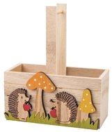 Košíček dřevěný podzimní 12 x 14 x 6 cm na postavení