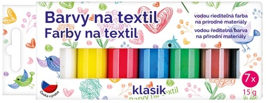 Barvy na textil světlý, sada, klasik 7x15 g + šablony 