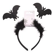 6340 Čelenka do vlasů netopýři s peřím, obvod 37 cm -1