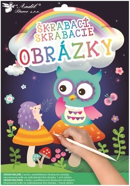 Škrabací obrázky 2 archy 16,5 x 21 cm SOVIČKA