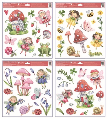 Okenní fólie s glitry Víly 30 x 33,5 cm