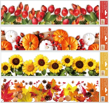 Okenní fólie pruh Podzimní úroda 64 × 15 cm