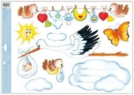 Okenní fólie – Letící čáp modrý