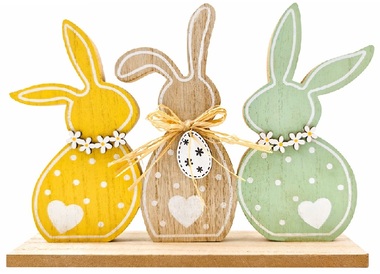 Dekorace Zajíci 26 x 19 x 5 cm na postavení