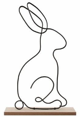 Zajíc z kovu 17 x 31,5 x 5 cm na postavení