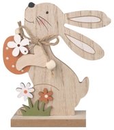 7343 Zajíc dřevěný s vajíčkem na postavení 14 cm-1