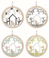 7381 Jarn&iacute; dekorace Pt&aacute;k v kruhu ze dřeva10 x 10 x 0,5 cm na zavě&scaron;en&iacute;-1