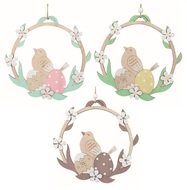 7389 Velikonočn&iacute; dekorace Pt&aacute;k ve věnci 16,5 x 16 x 1 cm na zavě&scaron;en&iacute;-1